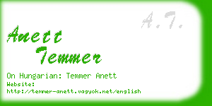 anett temmer business card